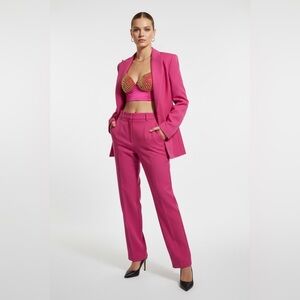 Hot Pink Gold Studded Bra Top Statement Embellished Festival Clubwear Size M